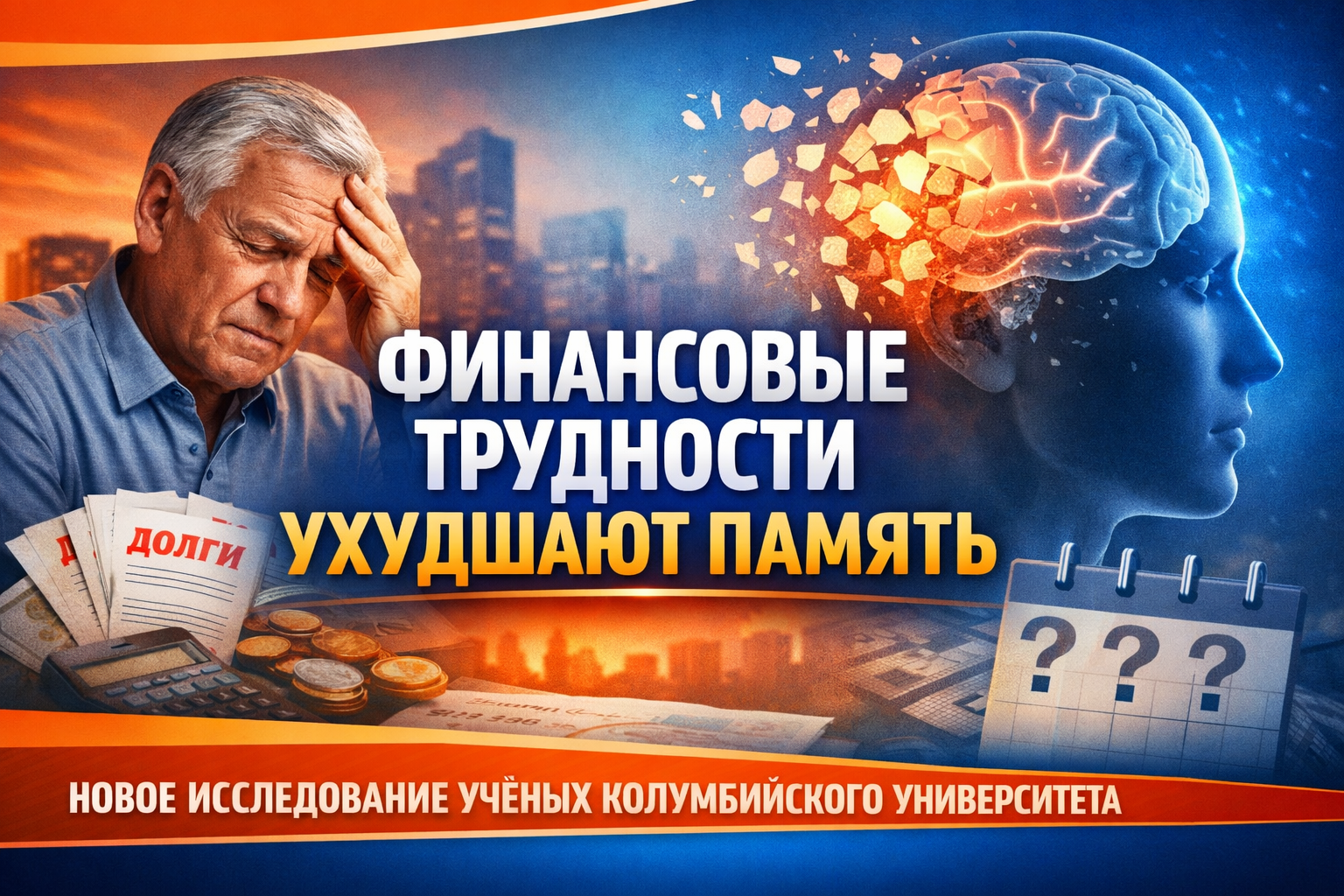 Финансовые трудности способствуют ухудшению памяти