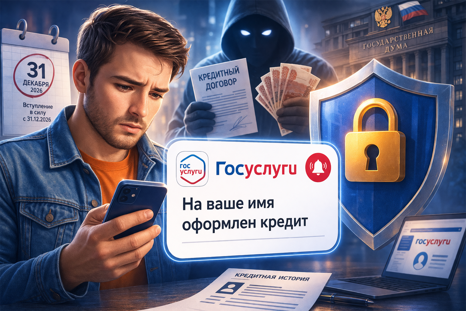 Людей уведомят через Госуслуги о взятых на них кредитах